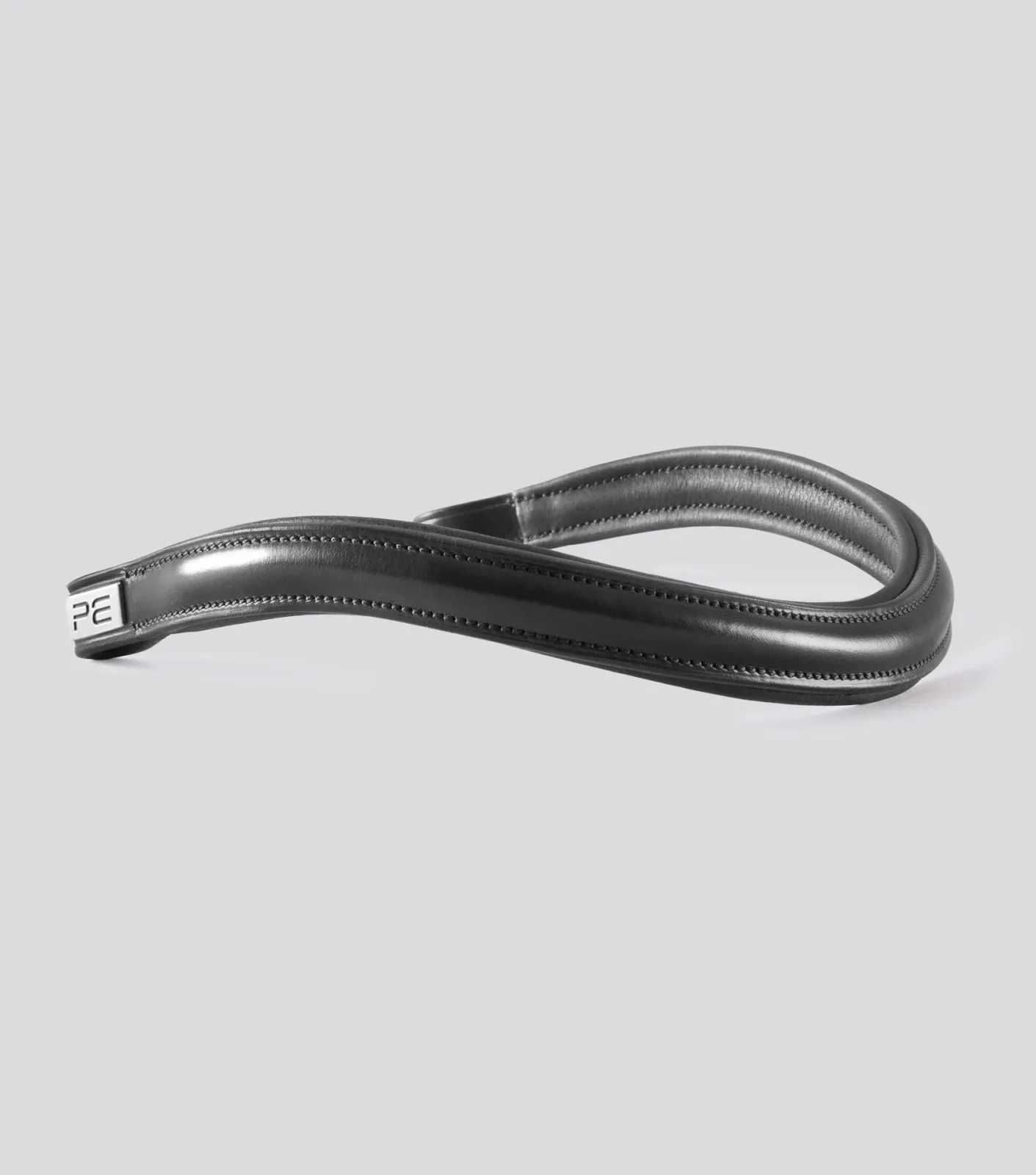 Liscio Plain Shaped Leather Browband Black