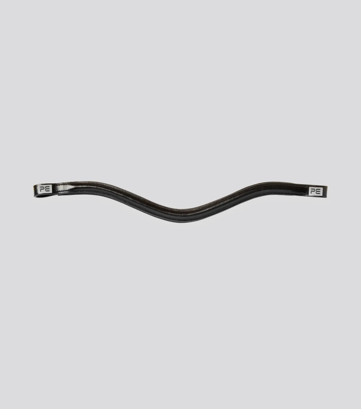 Liscio Plain Shaped Leather Browband Black - Image 2