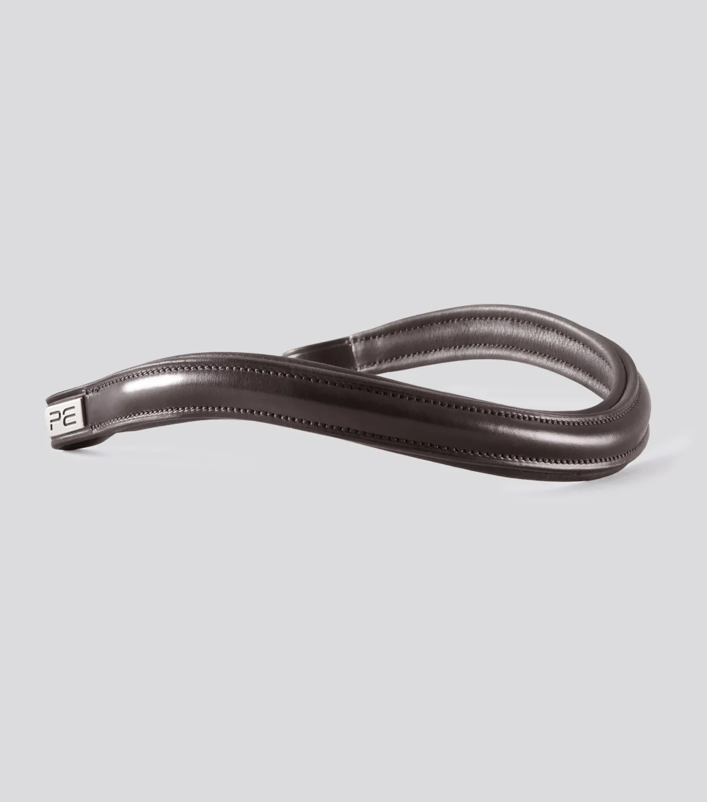 Liscio Plain Shaped Leather Browband Brown