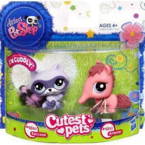 Littlest Pet Shop Cutest Pets Raccoon Anteater Figure 2-Pack 2890, 2891 Damaged Package Hasbro Toys