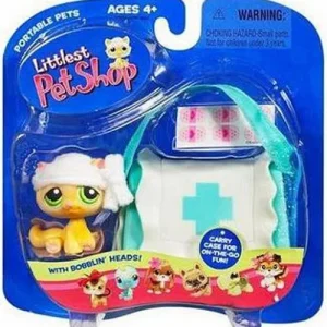 Littlest Pet Shop Portable Pets Cat Figure White Medical Bag Case Hasbro Toys