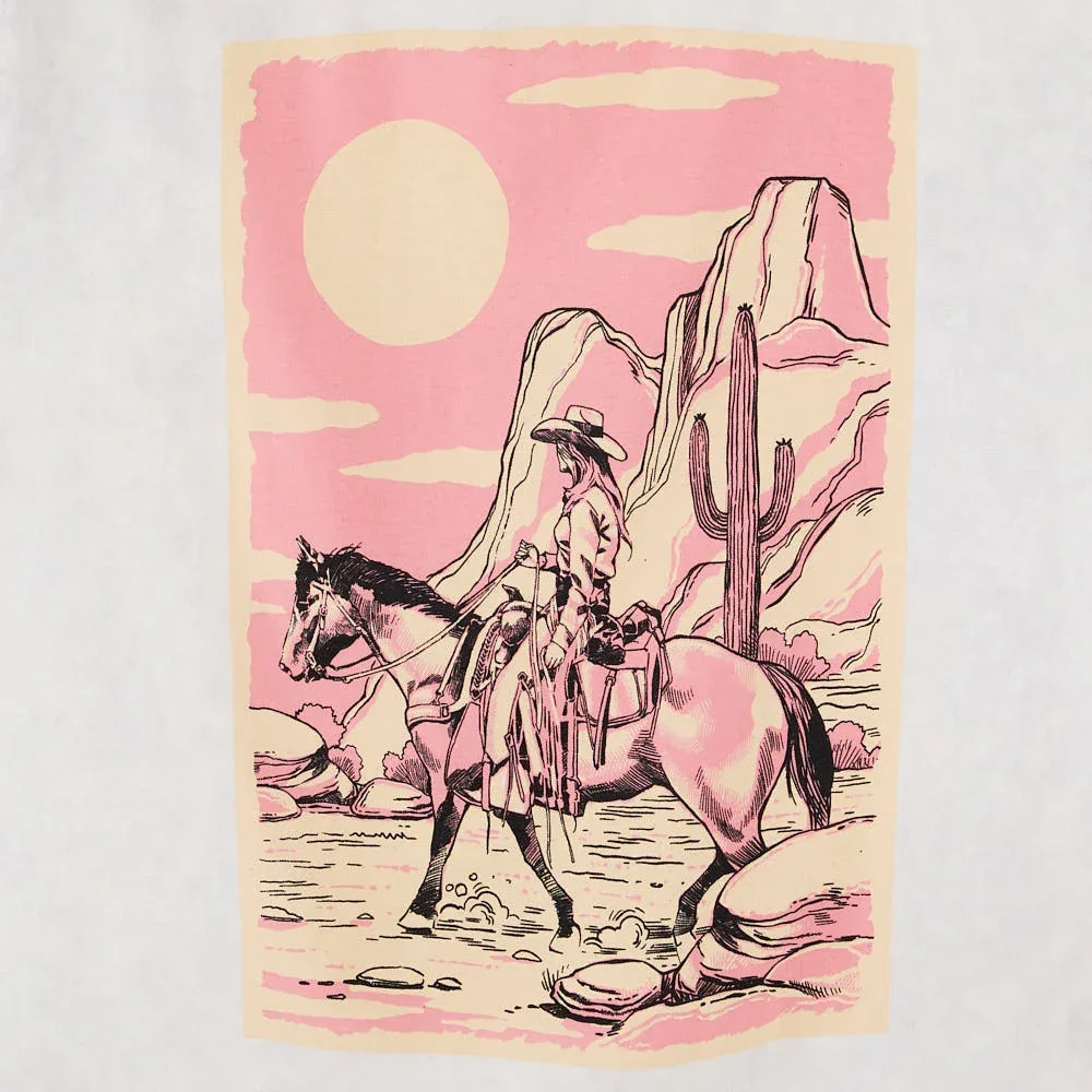 Lotus Fashion Womens White Wild West Cowgirls Tee - Image 2
