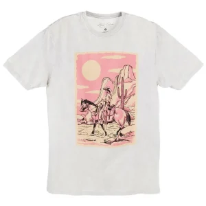 Lotus Fashion Womens White Wild West Cowgirls Tee