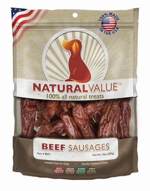 Loving Pets Natural Value Sausages Dog Treats Beef 13oz - Image 2