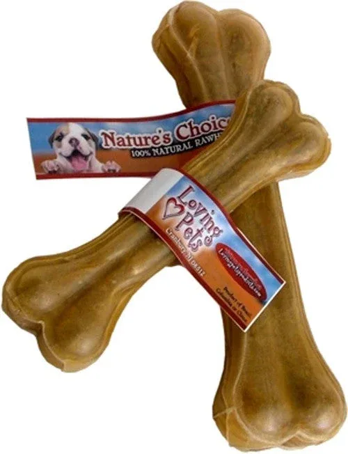 Loving Pets Pressed Rawhide Bone Dog Treat 8in (DD) - Image 2