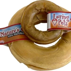 Loving Pets Pressed Rawhide Donut Dog Treat 6in (10ct)