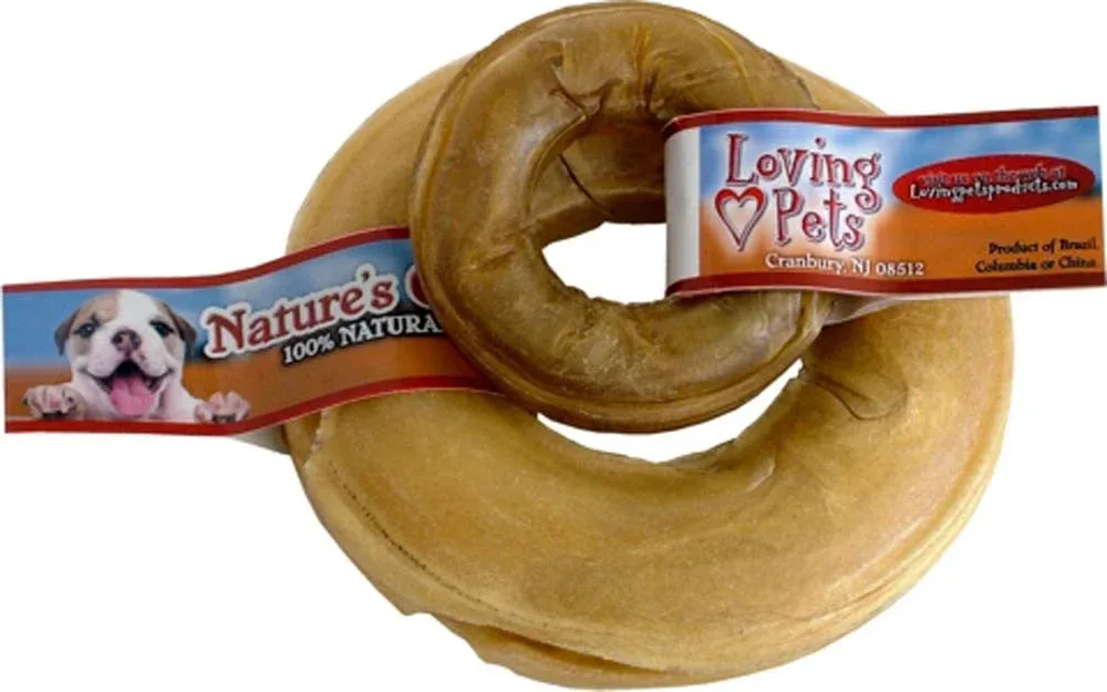 Loving Pets Pressed Rawhide Donut Dog Treat 6in (10ct)