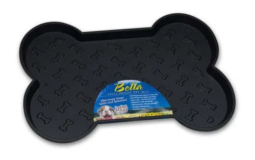 Loving Pets Spill-Proof Bone Shaped Dog Mat Black LG - Image 2