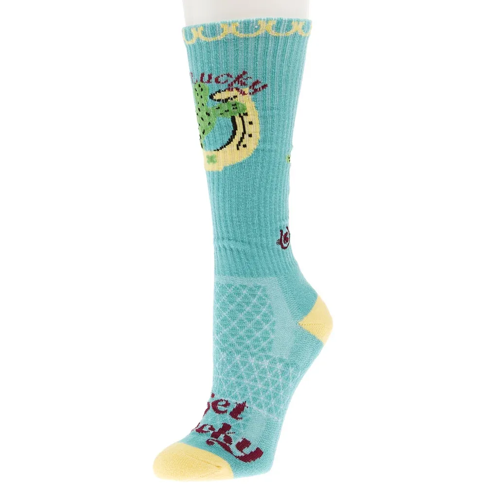 Lucky Chuck Get Aqua Performance Crew Socks