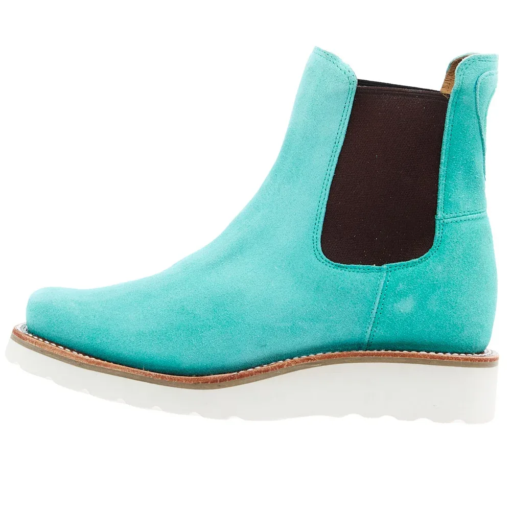 Macie Bean Women's Turquoise Suede Swedge Casual - Image 2