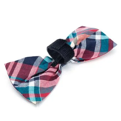 Madras Plaid Red/Navy/Multi Bow Tie - Image 2
