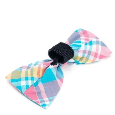 Madras Plaid Turquoise/Pink/Multi Bow Tie - Image 2