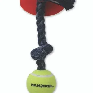 Mammoth Denim 3 Knot Tug with Ball Dog Toy Grey 20in MD