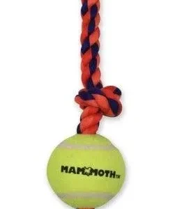 Mammoth Flossy Chews Color 3-Knot Tug with Tennis Ball 20 INCH Medium