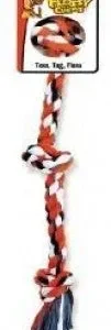 Mammoth Pet Products Cottonblend Color 3 Knot Rope Tug Mini 10in {L+2}
