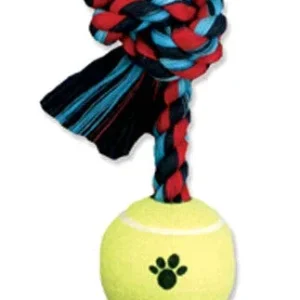 Mammoth Pull Tug Dog toy w/Tennis Ball Multi-Color 20in MD
