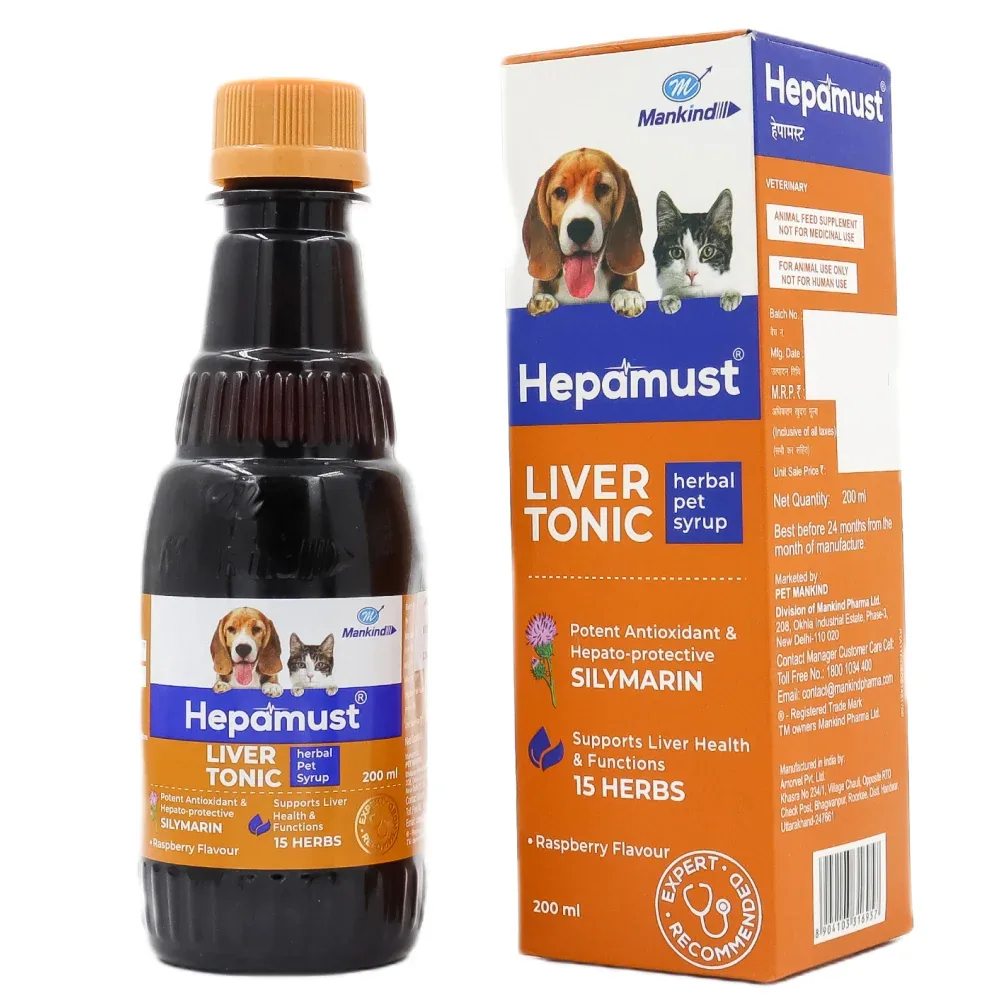 Mankind Calcimust Syrup 200ml and Hepamust Liver Tonic 200ml for Dogs & Cats Combo - Image 2