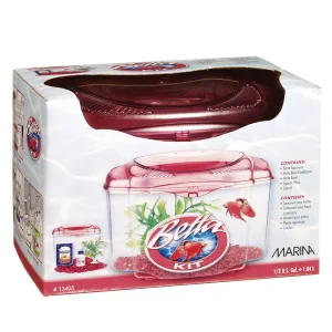Marina Plastic Betta Kit - Burgundy - 0.5 gal