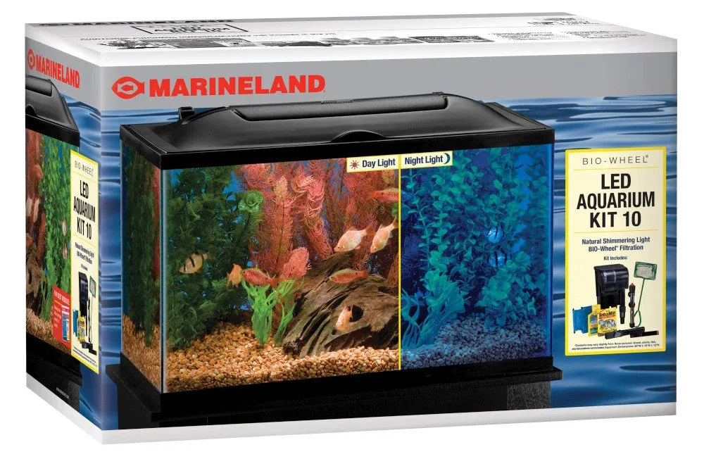 Marineland BIO-Wheel LED Aquarium Kit Black, Clear 10 gal SD-3