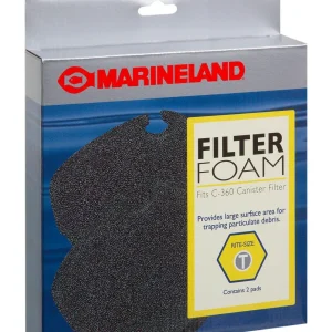 Marineland Filter Foam for Canister Filters Black Rite-Size T 2 Pack
