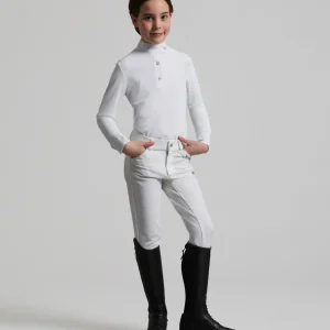 Brava Girls Full Seat Gel Competition Riding Breeches White