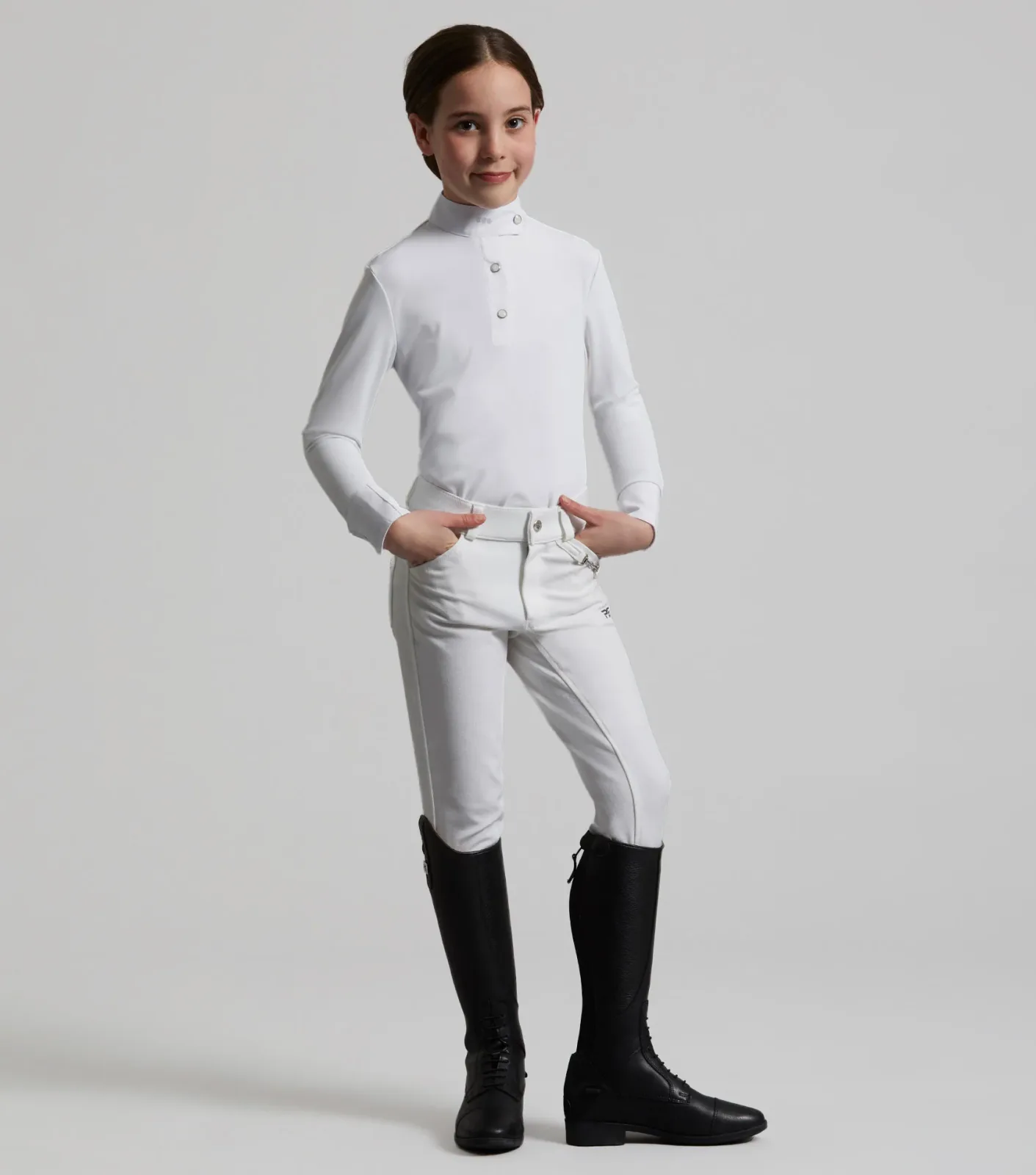 MARKED - Brava Girls Full Seat Gel Competition Riding Breeches White