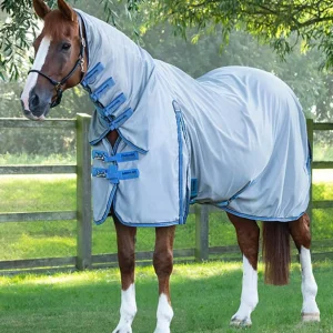 MARKED - Combo Mesh Air Fly Rug with Surcingles Blue