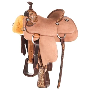 Martin Saddlery 1/8 Breed Acorn/Oak Natural Dark Frame 14in Team Roper