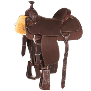 Martin Saddlery 1/8 Breed Wyoming Flower Chocolate 15in Team Roper