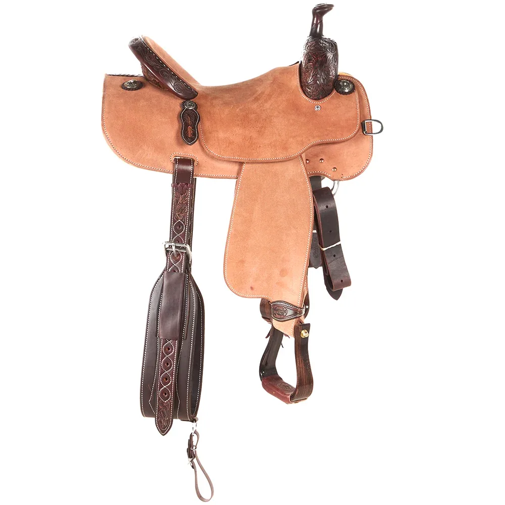 Martin Saddlery 1/8 Tool Wyoming Flower Medium Brown Antique All Around Saddle - Image 2