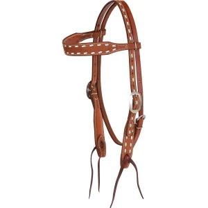 Martin Saddlery Chestnut Buckstitch Stamped Browband Headstall