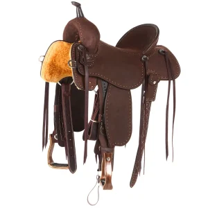 Martin Saddlery Chocolate Roughout BTR Barrel Saddle with Painted Buckstitch