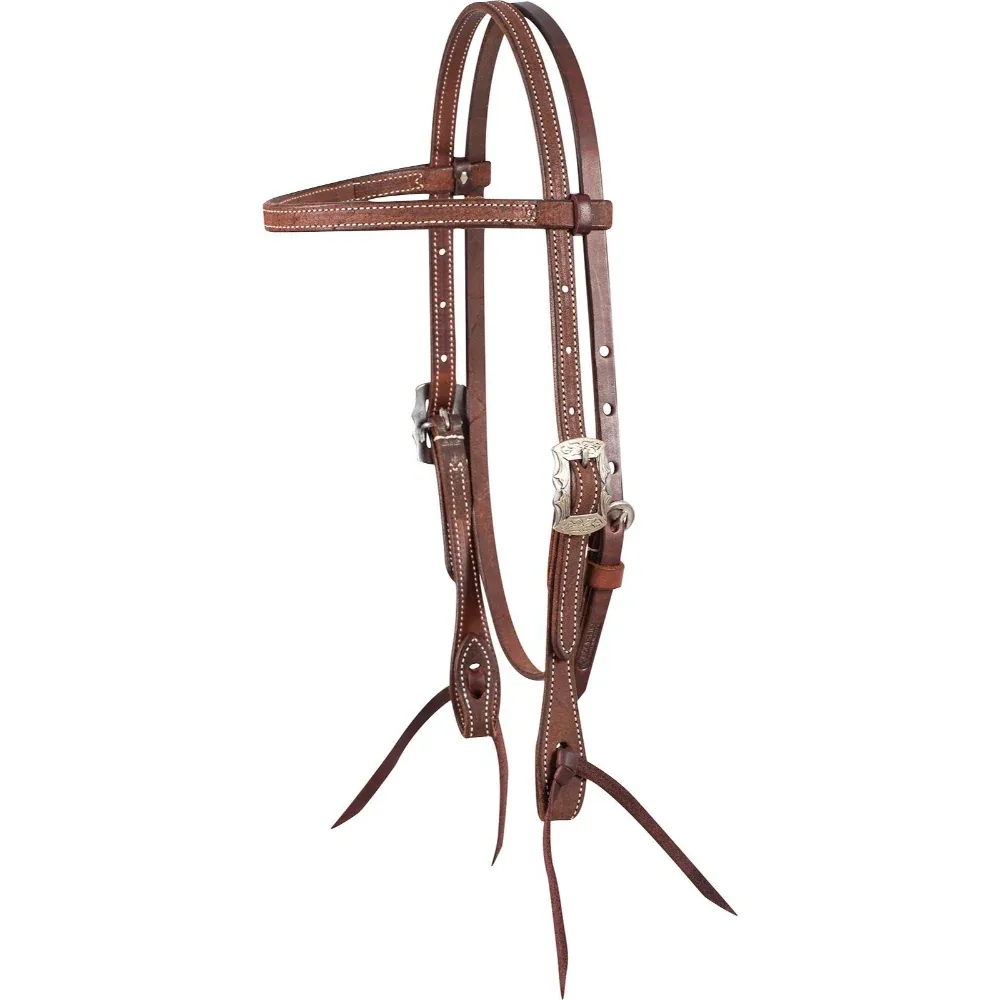 Martin Saddlery Chocolate Roughout Prescott Buckle Browband Headstall