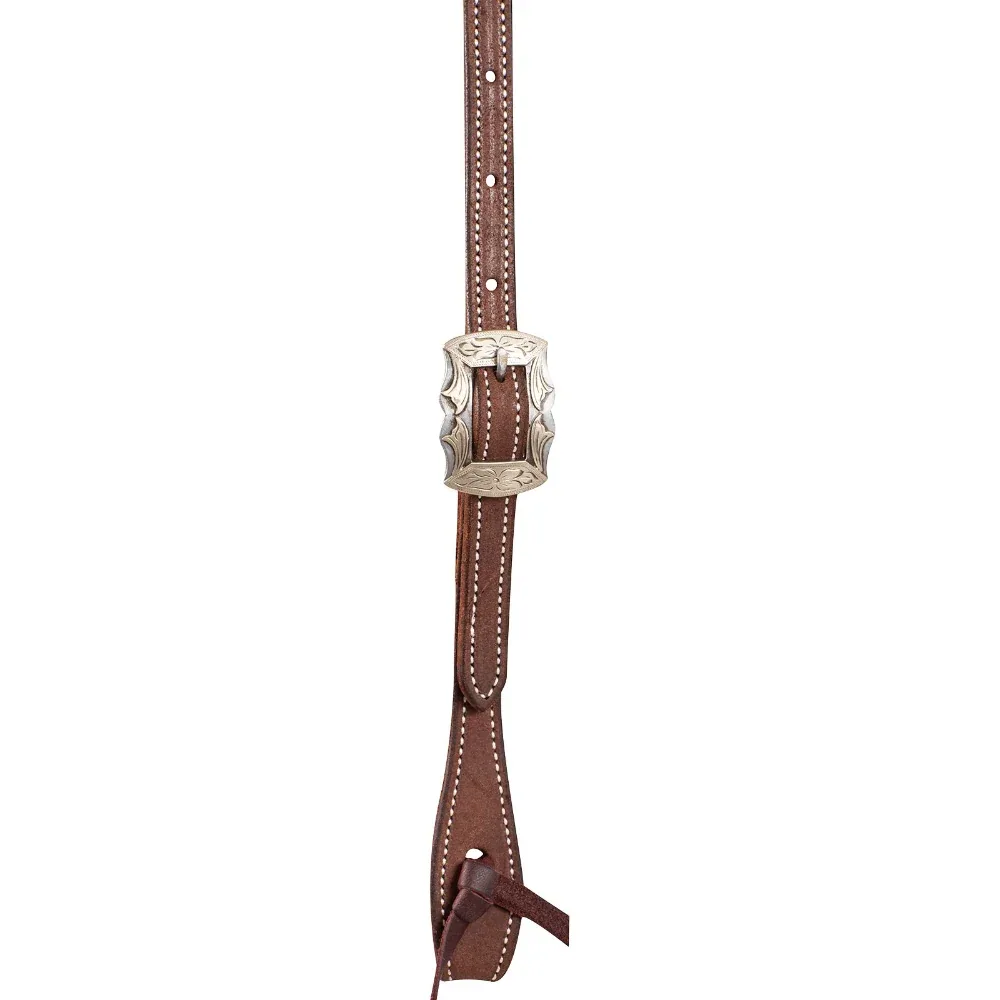Martin Saddlery Chocolate Roughout Prescott Buckle Browband Headstall - Image 2
