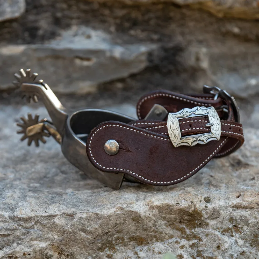 Martin Saddlery Chocolate Roughout Prescott Buckle Cowboy Spur Straps