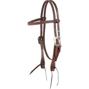 Martin Saddlery Chocolate Roughout Salinas Buckle Browband Headstall