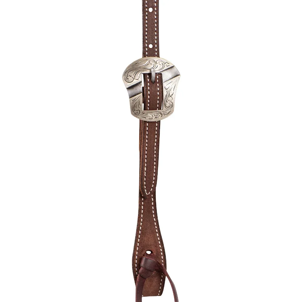 Martin Saddlery Chocolate Roughout Salinas Buckle Browband Headstall - Image 2