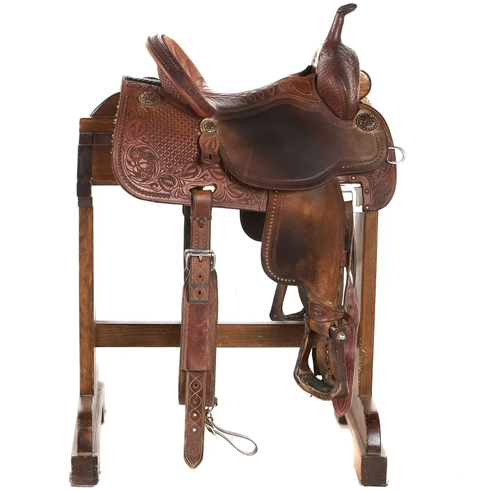 Martin Saddlery Used 14.5in Stingray Combo Tooled Barrel Saddle - Image 2