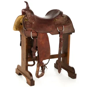 Martin Saddlery Used 16.5in 1/2 Breed Wyoming Flower and Spider Stamp Combo Cutting Saddle