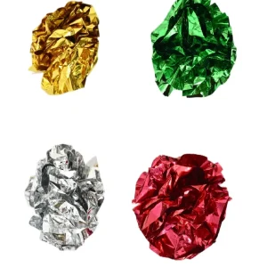 Max & Marlow Foil Crinkle Ball Assorted Color Cat Value Toys Display 24ea/24Pc