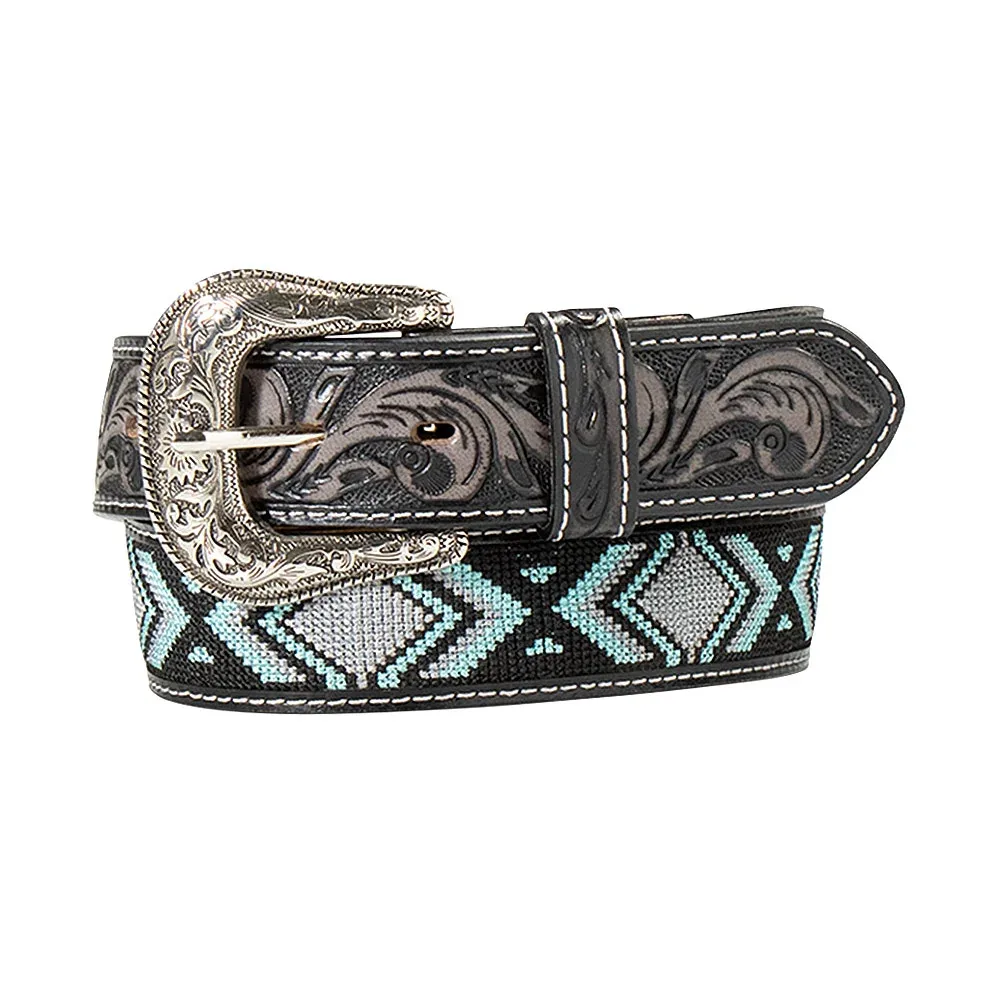 Men's 1 1/2 Inch Black Inlay Belt - Image 2