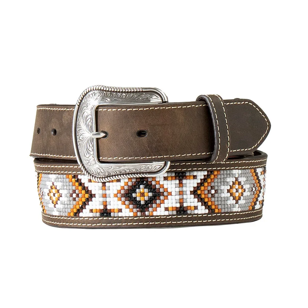 Men's 3D Beaded Inlay Laced Scrolling Belt - Image 2