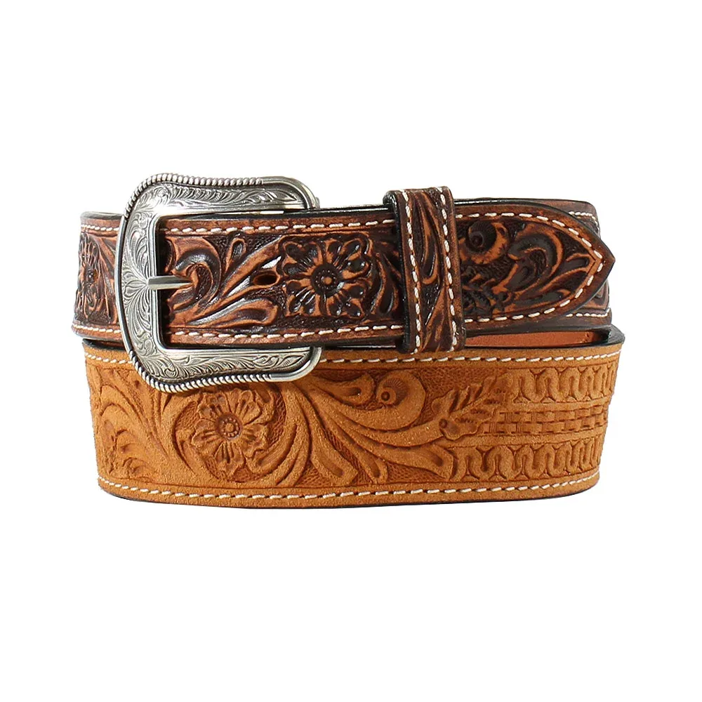 Men's 3D Floral Tooled Western Belt - Image 2