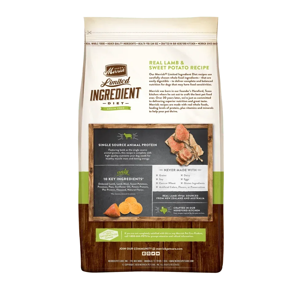 Merrick Limited Ingredient Diet Grain Free Real Lamb & Sweet Potato Recipe Dry Dog Food - Image 2
