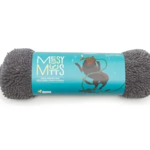 Messy Mutts Dog Drying Mat and Towel Cool Grey Small