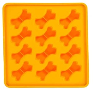 Messy Mutts Dog Framed Silicone Dog Treat Making Mold, 10 in x 10 in Orange
