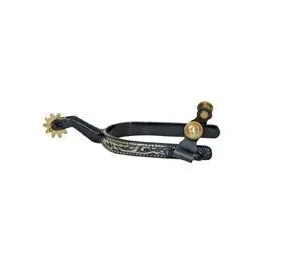 Metalab Mens Black Satin Roping Spur Brn