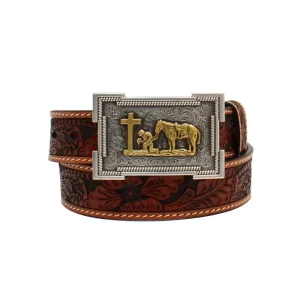 M&F Boys Tooled Cowboy Prayer Belt