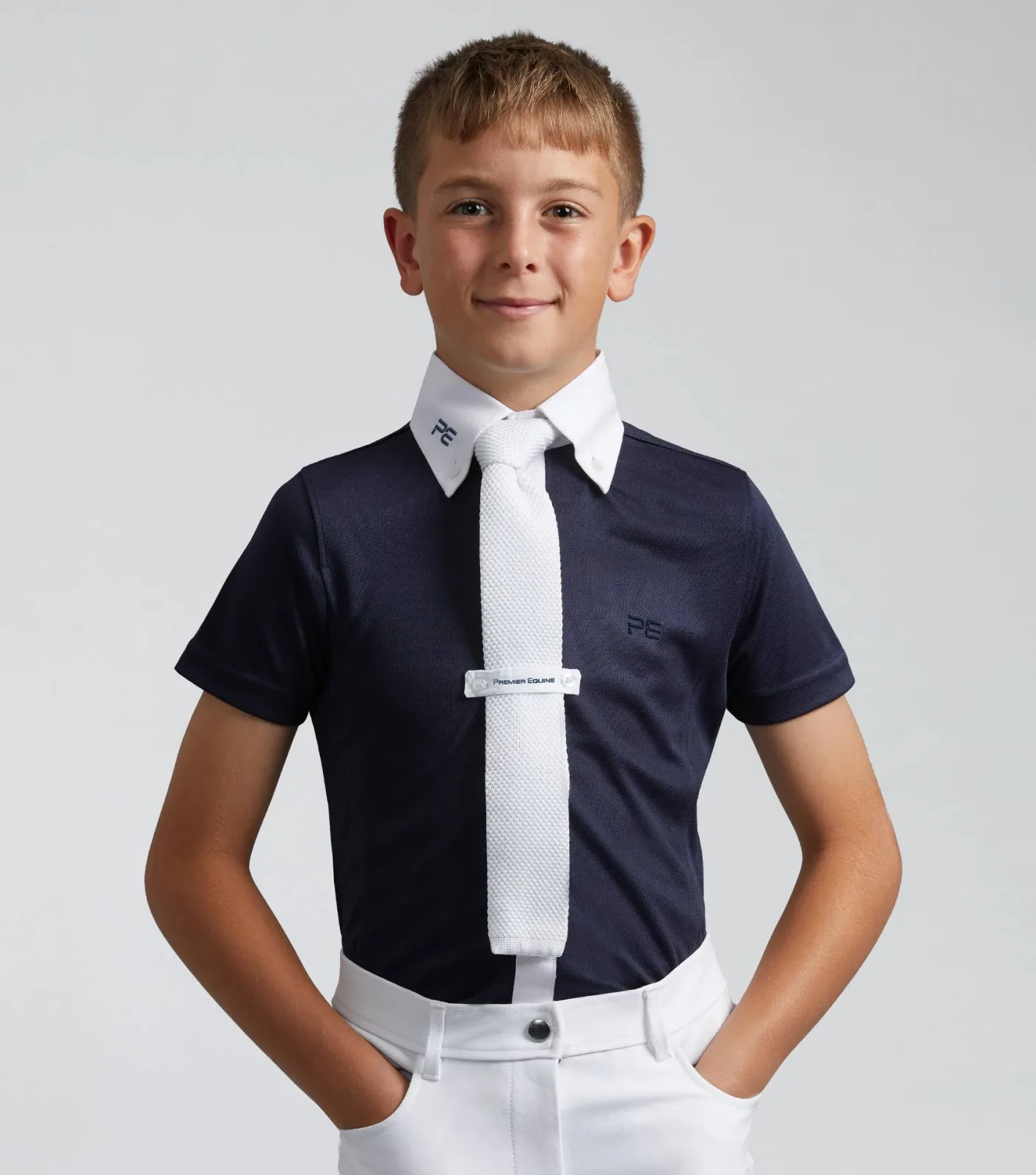 Mini Antonio Boy's Short Sleeve Show Shirt Navy