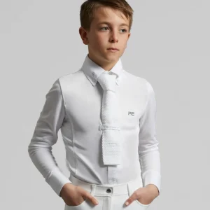 Mini Giulio Boy's Long Sleeve Show Shirt White